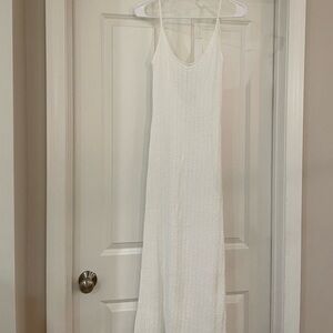 Mango white crochet beach maxi dress size XS